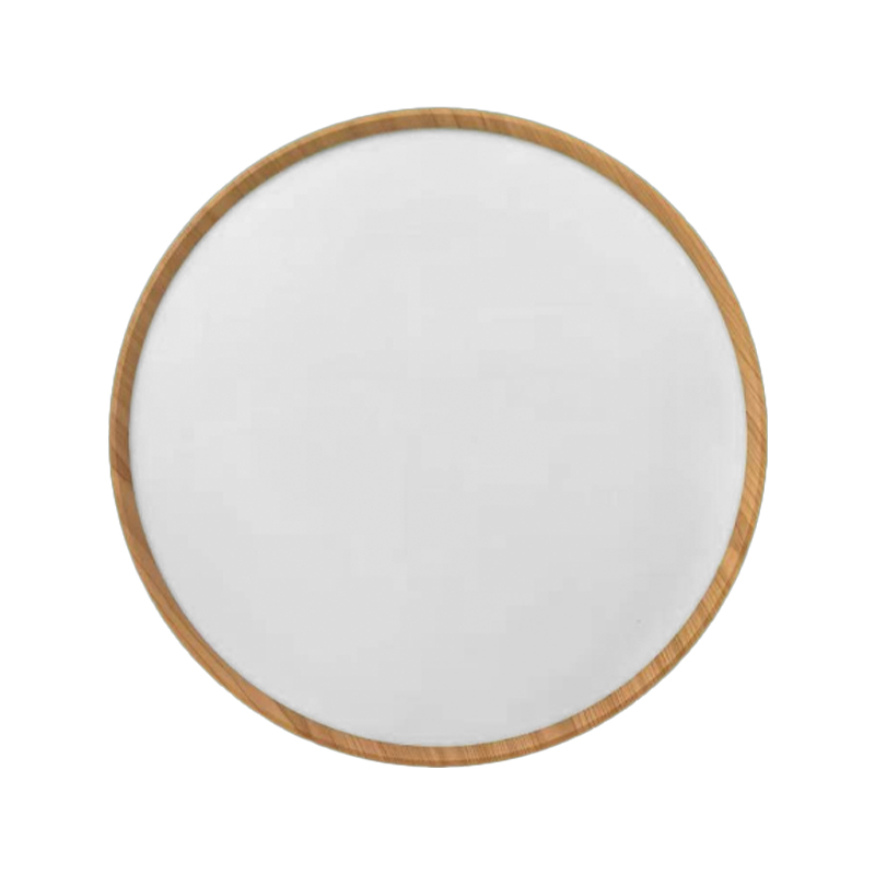 مصباح سقف دائري رفيع للغاية مصنوع من حبيبات الخشب